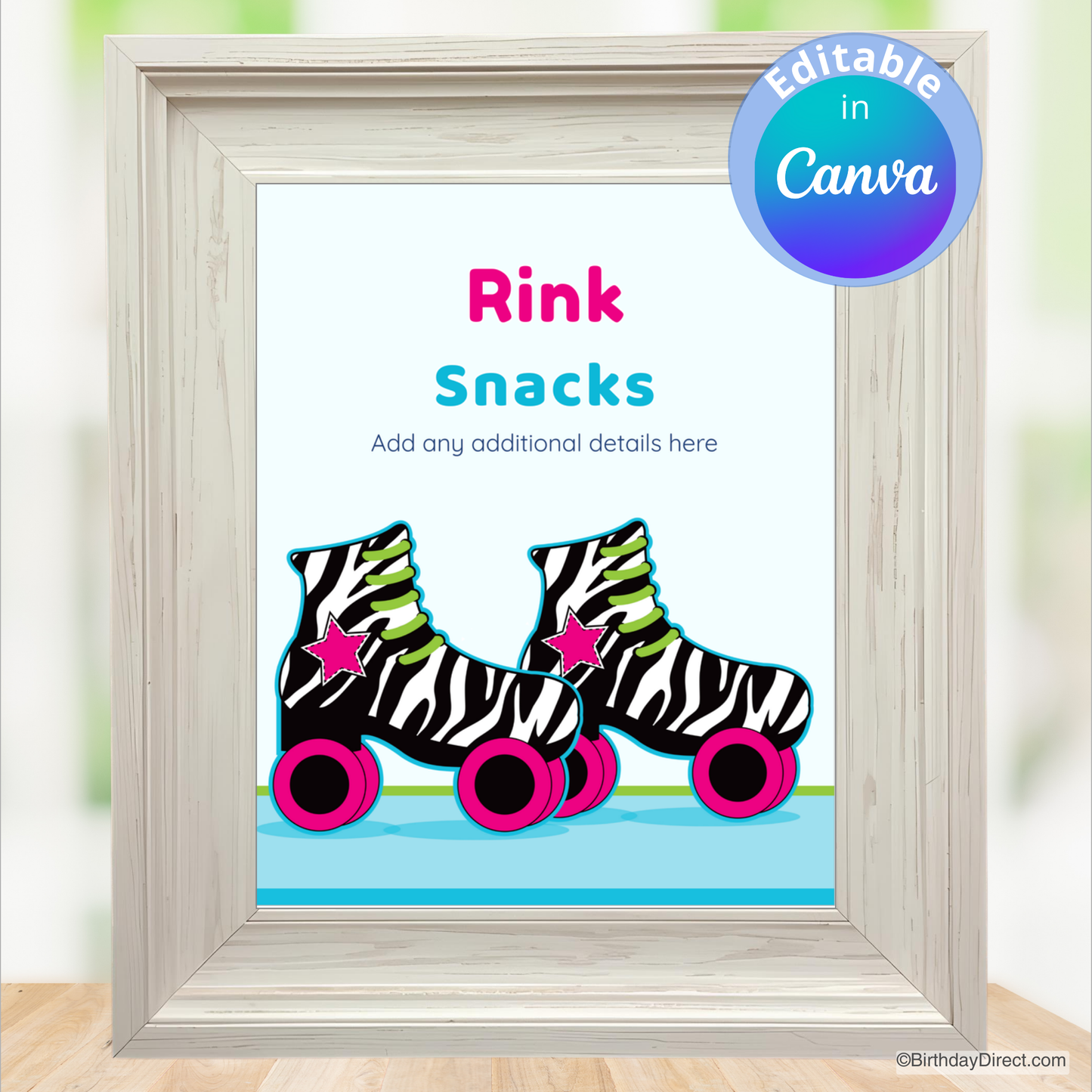 Little Roller Skate Sign 8x10 Editable Printable