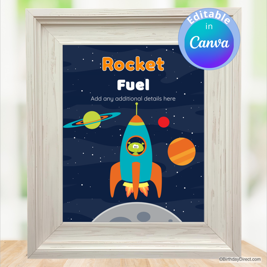 Little Space Rocket Sign 8x10 Editable Printable