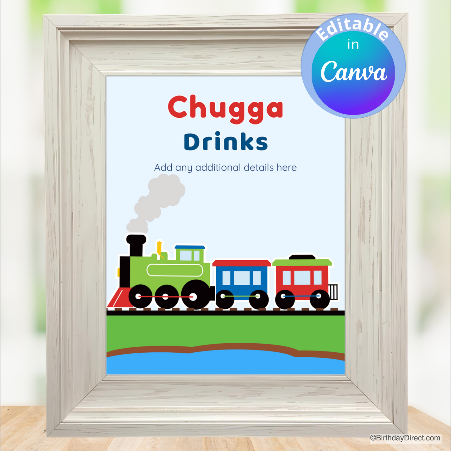 Little Train Sign 8x10 Editable Printable