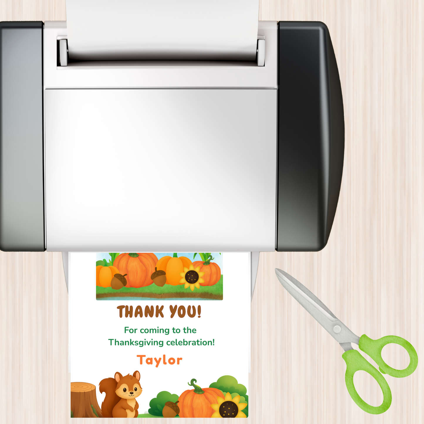 Pumpkin Patch Pals Giving Thanks Centerpiece – Editable 7" Canva Template