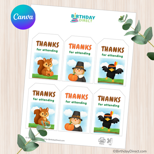 Pumpkin Patch Pals Giving Thanks Favor Tags – Printable Gift Tags PDF