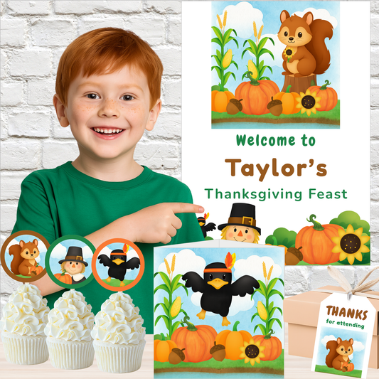 Pumpkin Patch Giving Thanks Printable Party Bundle