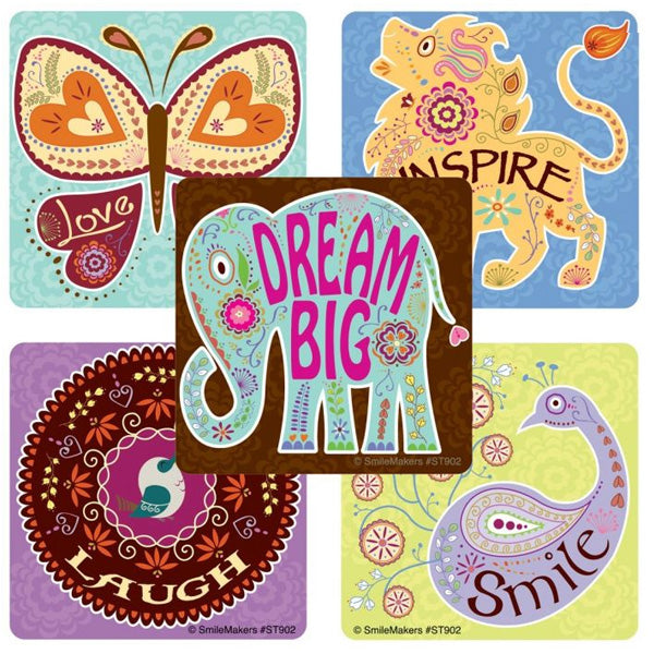 Bohemian Sayings Stickers, 2.5 inch, 30 count
