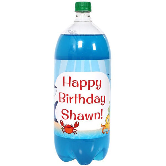 Birthday Direct's Shark Friends Party Custom Bottle Labels