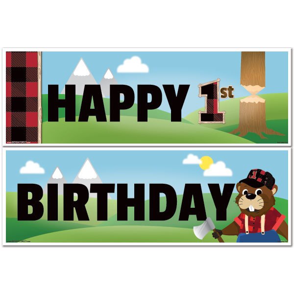 Birthday Direct's Little Beaver 1st Birthday Two Piece Banners