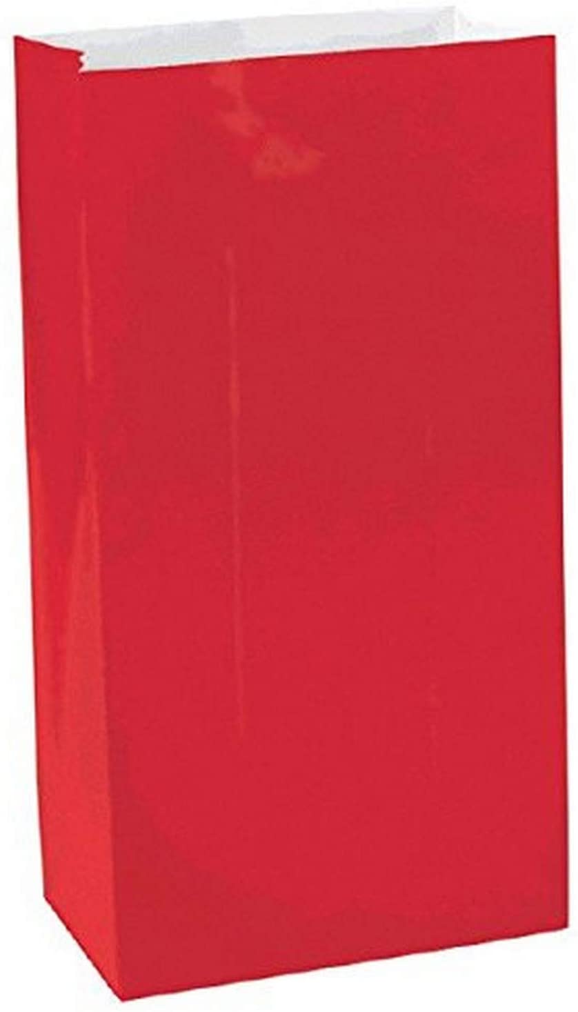 Apple Red Mini Paper Treat Bags, 6.5 inch, set of 12