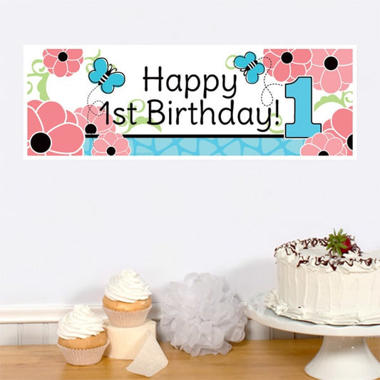 Little Butterfly 1st Birthday Tiny Banner, 8.5x11 Printable PDF Digital Download by Birthday Direct