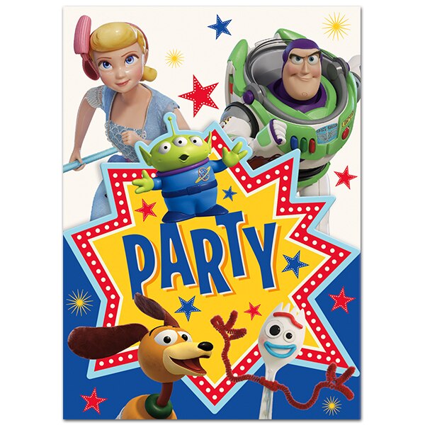 Disney Toy Story 4 Invitations, Fill In with Envelopes, Fill In with Envelopes, 5 x 4 in, 8 ct
