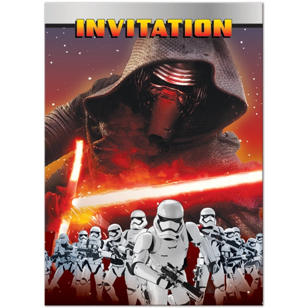 Star Wars The Force Awakens Invitations, Fill In with Envelopes, 5 x 4 in, 8 ct