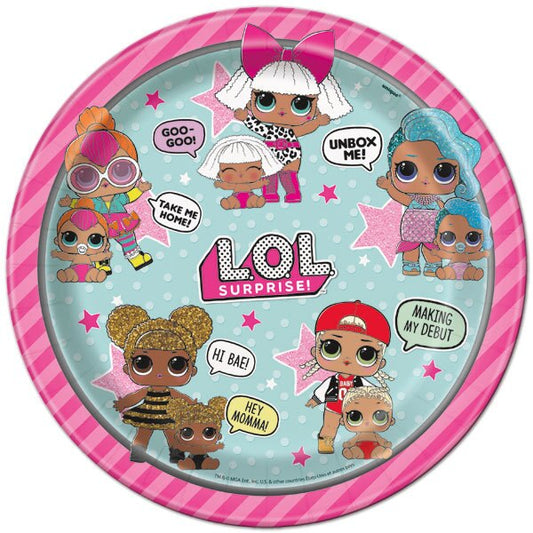 LOL Surprise Dinner Plates, 9 inch, 8 count