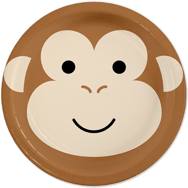Monkey Face Dinner Plates, 9 inch, 8 count