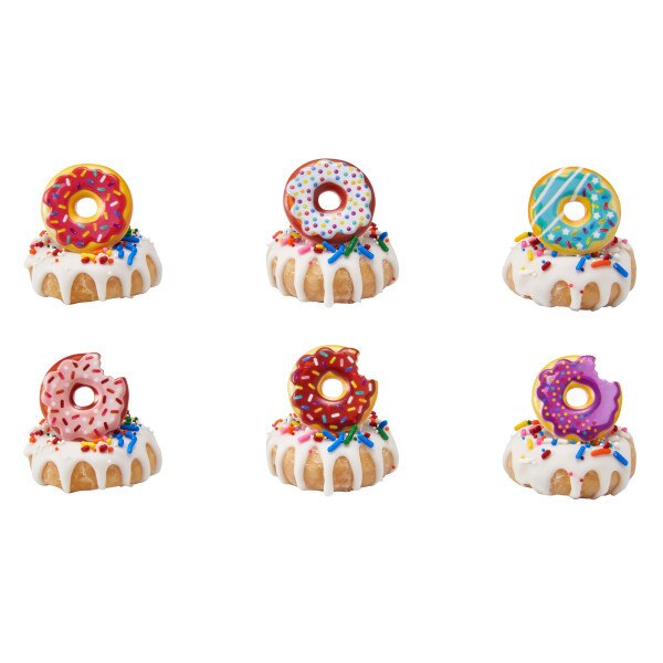 Donut Party Cupcake and Favor Rings, decor, set of 24
