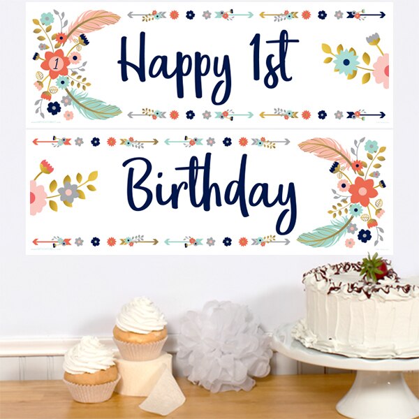 Birthday Direct's Boho 1st Birthday Two Piece Banners