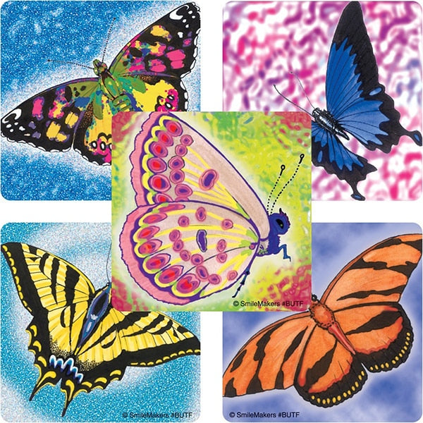 Little Butterfly Party Stickers, 2.5 inch, 30 count