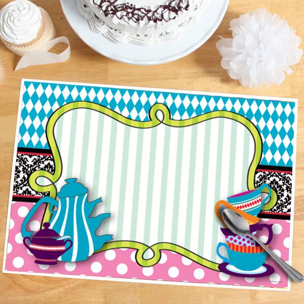 Mad Hatter Tea Party Placemat, 8.5x11 Printable PDF Digital Download by Birthday Direct