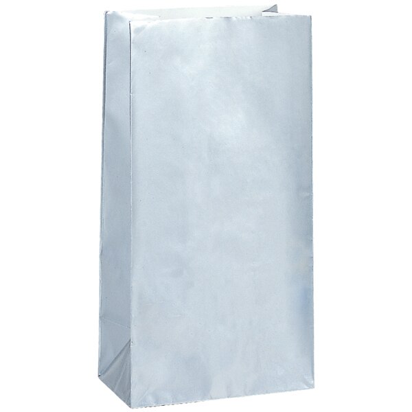Paper Favor Bags Silver, 10 inch, set of 10