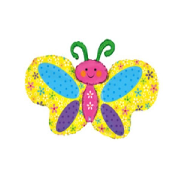 Butterfly Party Balloon Bright Large Foil, 42 inch, each