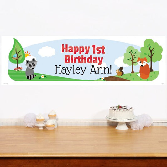 Birthday Direct's Woodland 1st Birthday Custom Banner