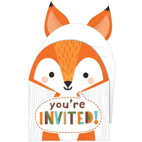 Wild Woodland Party Invitations, Fill In with Envelopes, 6 x 4 in, 8 ct