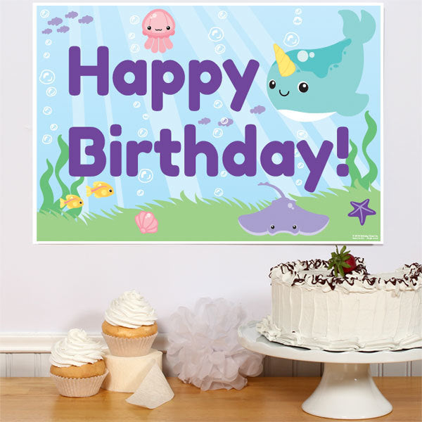 Birthday Direct's Narwhal Fantasy Birthday Sign