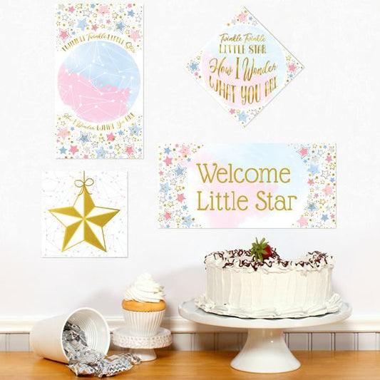 Birthday Direct's Twinkle Little Star Gender Reveal Sign Cutouts
