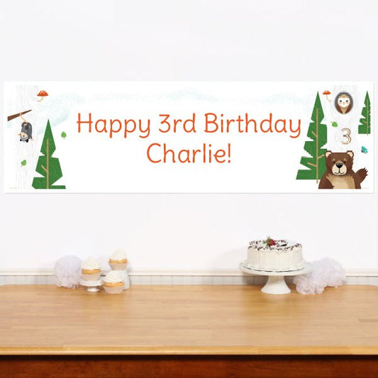 Birthday Direct's Wild Woodland 3rd Birthday Custom Banner