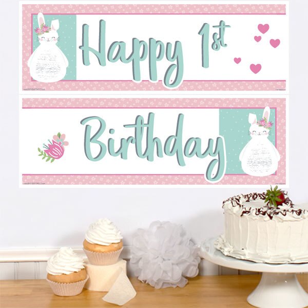 Birthday Direct's Bunny 1st Birthday Two Piece Banners