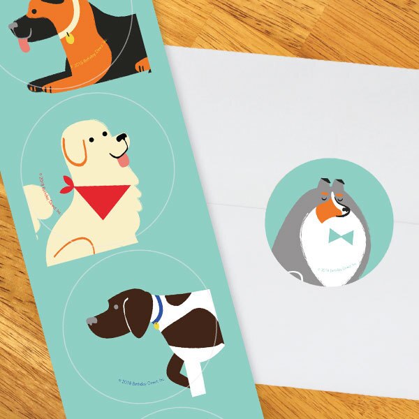 Birthday Direct's Doggy Party Circle Stickers