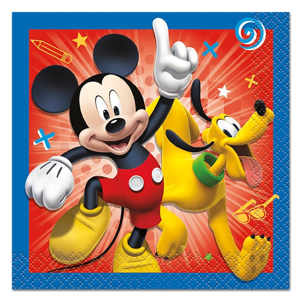 Disney Mickey and Friends Beverage Napkins, 5 inch fold, set of 16