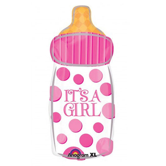 It's a Girl Bottle JuniorShape Foil Balloon, 23 inch, each