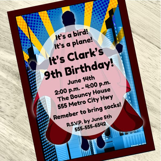 Birthday Direct's Crimson Cape Party Custom Invitations