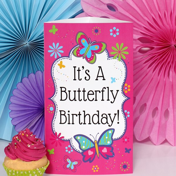 Birthday Direct's Butterfly and Daisy Birthday Tall Centerpiece