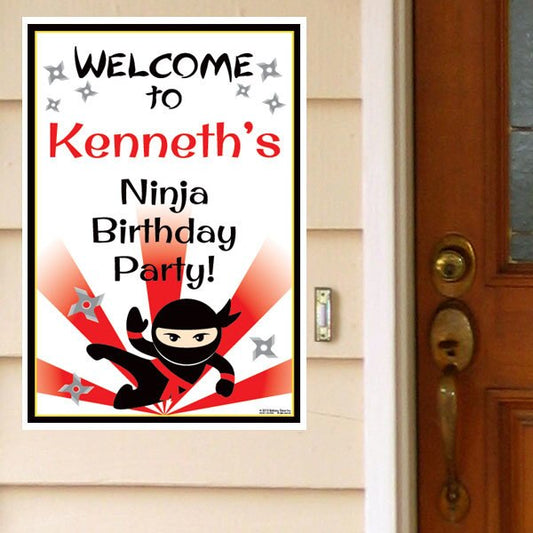 Birthday Direct's Little Ninja Party Custom Door Greeter