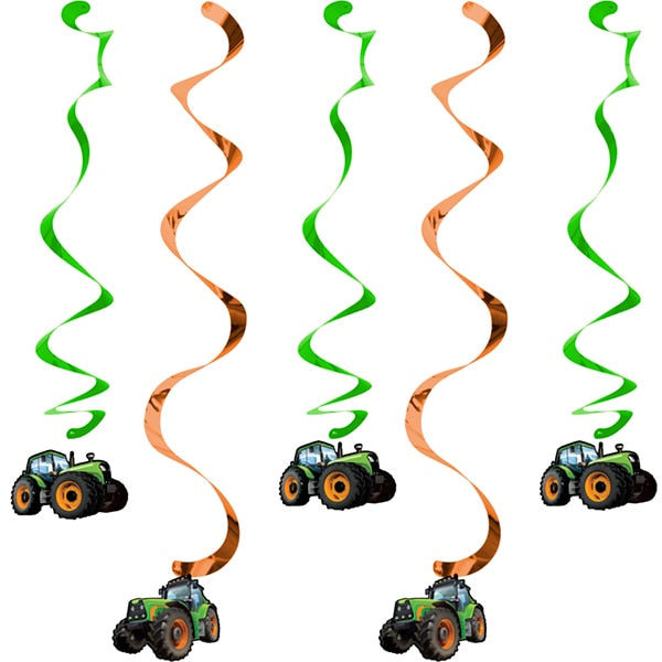 Farm Tractor Dangling Swirl Cutouts, 30 inch, 5 count