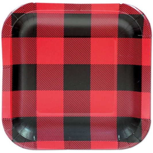 Buffalo Check Square Dinner Plates, 9 inch, 8 count
