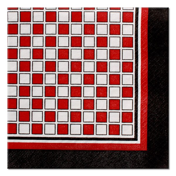 Red and White Checkered Beverage Napkins, 5 inch fold, set of 24
