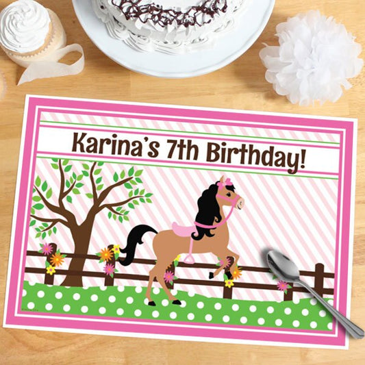Playful Pony Party Placemat, 8.5x11 Printable PDF Digital Download by Birthday Direct