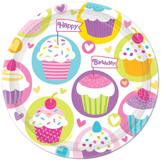 Cupcake Wonderland Plates, 9 inch, 8 count