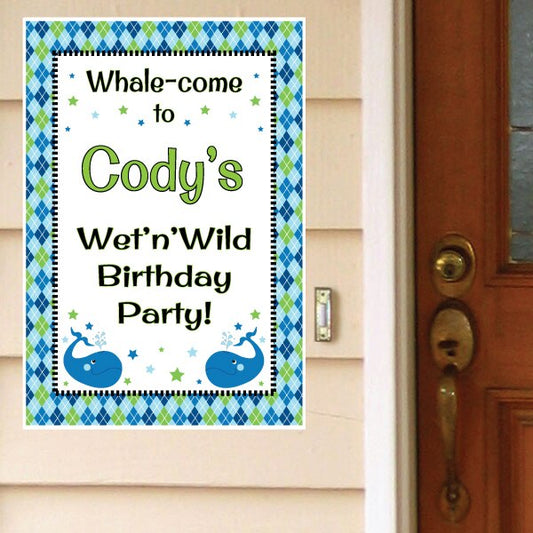 Birthday Direct's Ocean Preppy Blue Party Custom Door Greeter