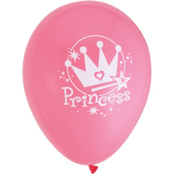 Princess Printed Latex Balloons, 12 inch, 8 count