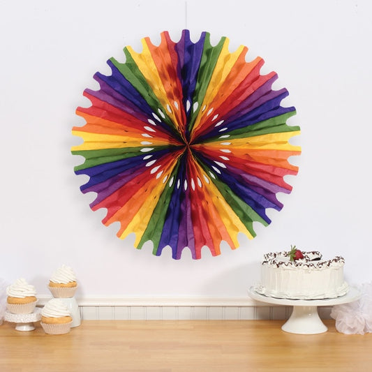Tissue Fan Boho Art Style Rainbow, 25 inch, each