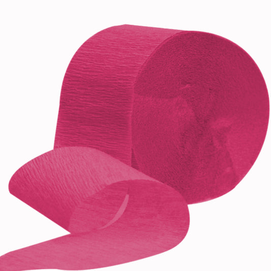 Streamer Roll, Hot Pink Crepe Paper, 81 feet, each