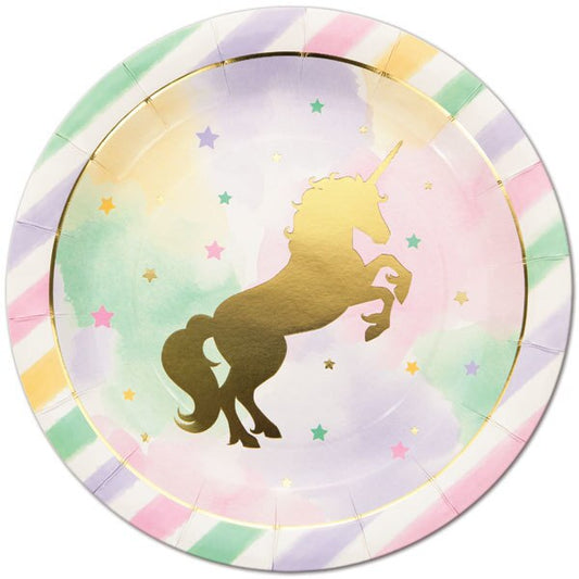 Unicorn Sparkle Dinner Plates, 9 inch, 8 count