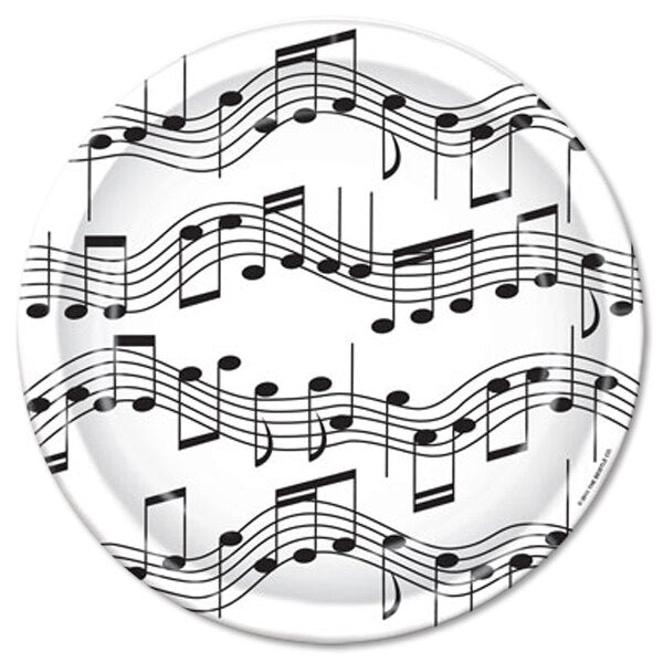 Musical Notes Dinner Plates, 9 inch, 8 count