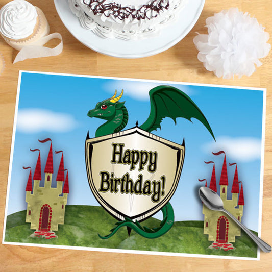 Medieval Dragon Birthday Placemat, 8.5x11 Printable PDF Digital Download by Birthday Direct