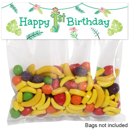 Birthday Direct's Little Monkey 1st Birthday Favor Bag Tent Card