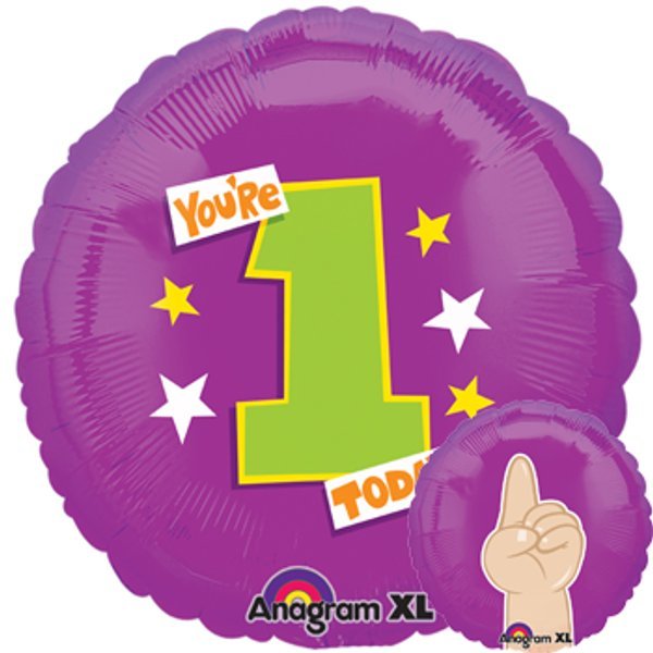 Today You are One Foil Balloon, 18 inch, each