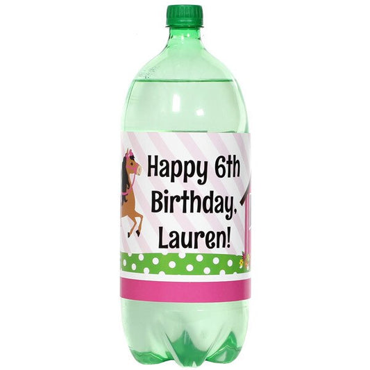 Birthday Direct's Playful Pony Party Custom Bottle Labels