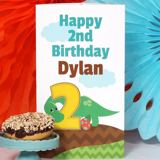 Birthday Direct's Little Dinosaur 2nd Birthday Custom Centerpiece