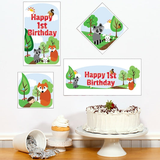 Birthday Direct's Woodland 1st Birthday Sign Cutouts